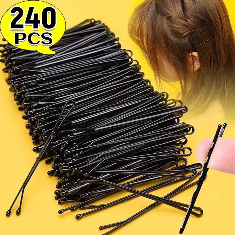 60/240pcs Black Hairpins