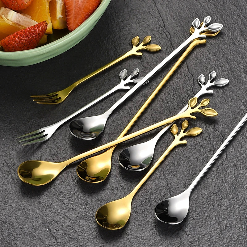 6PCS Stainless Steel Gold Spoons