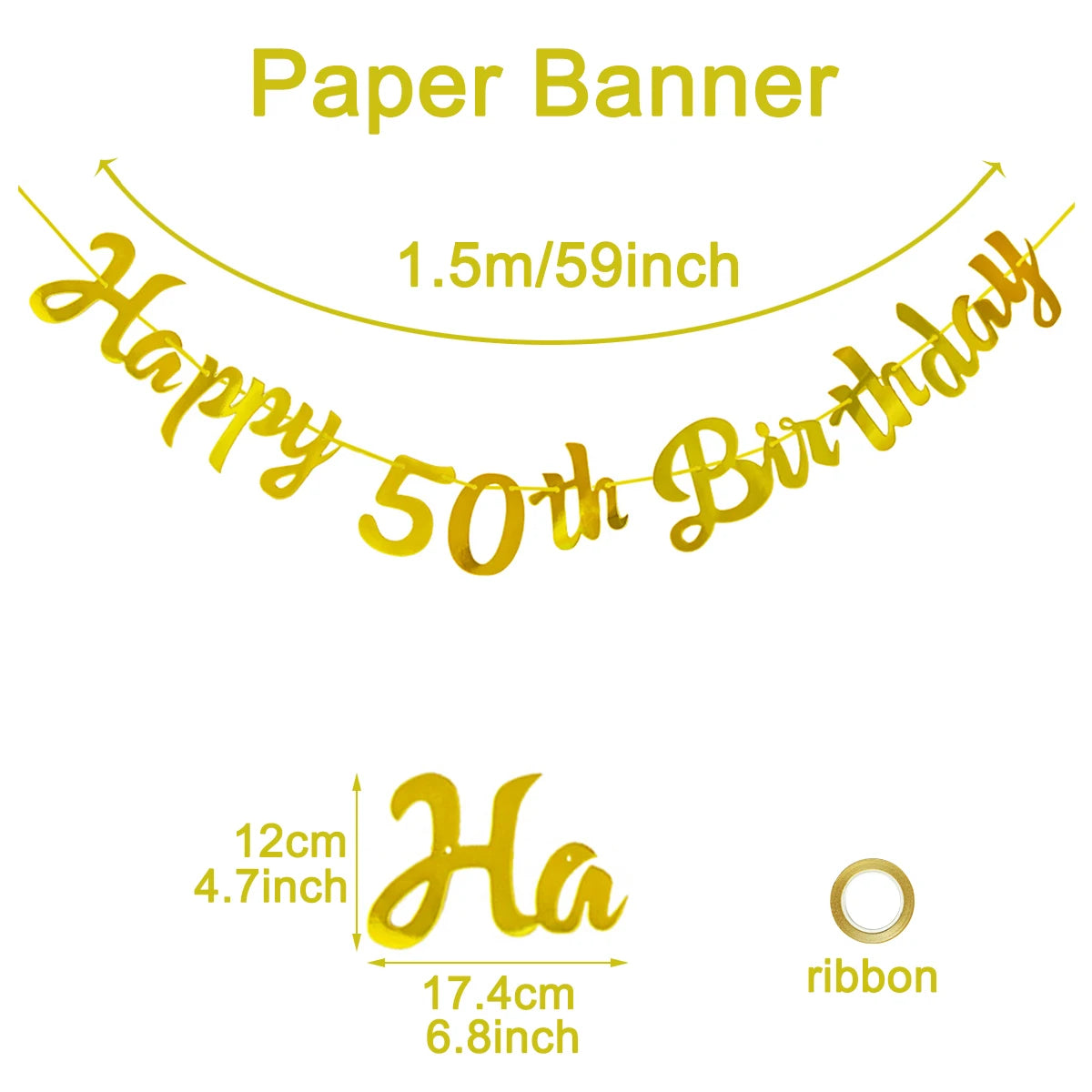 30th 40th 50th 60th Happy Birthday Party Banner