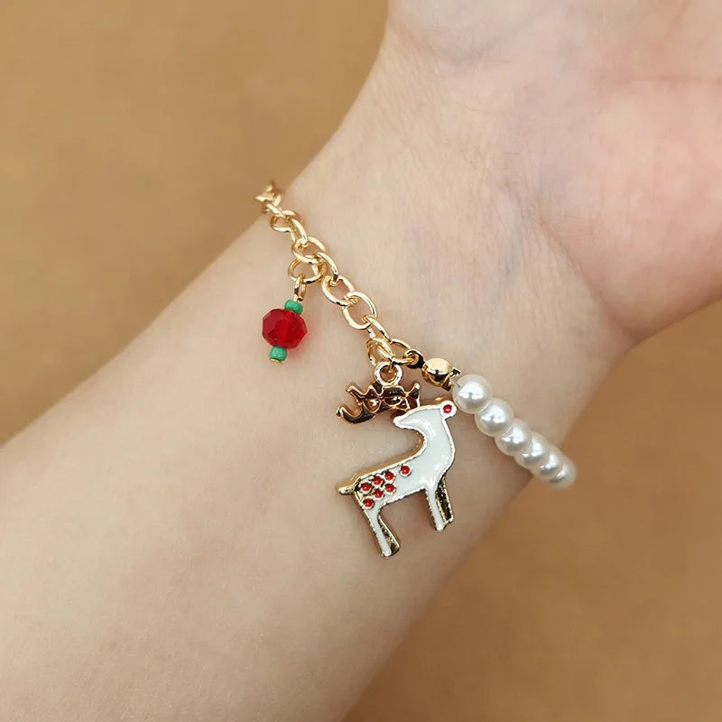 New 1PCS Christmas Bracelets Enamel Xmas Tree Bell